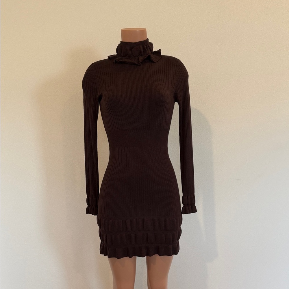 Chic Long Sleeve Brown dresses maglire do perugia